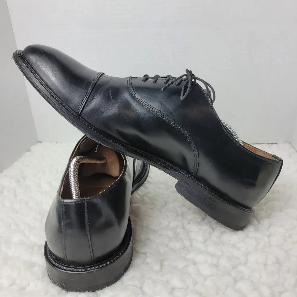 Barneys New York Mens Oxford Shoes Size 13  Black Leather Cap Toe